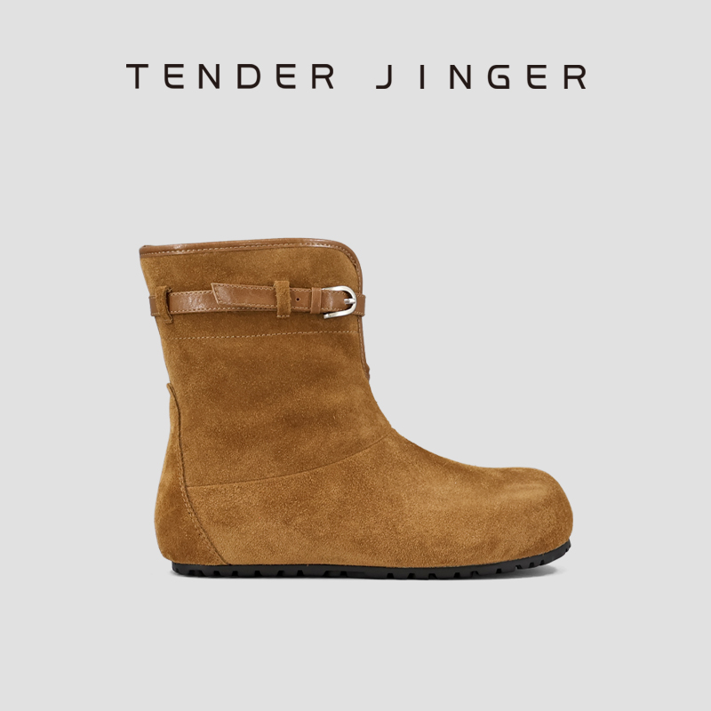 Tender Jinger｜2025新款牛反绒保暖羊羔毛雪地靴ZS1147