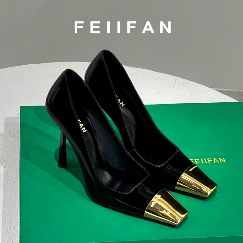 【现货】黑色高跟鞋2025春秋新款细跟高级感轻奢气质方头单鞋女3629