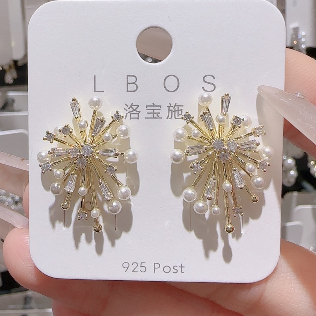 锆石铜合金925银耳环