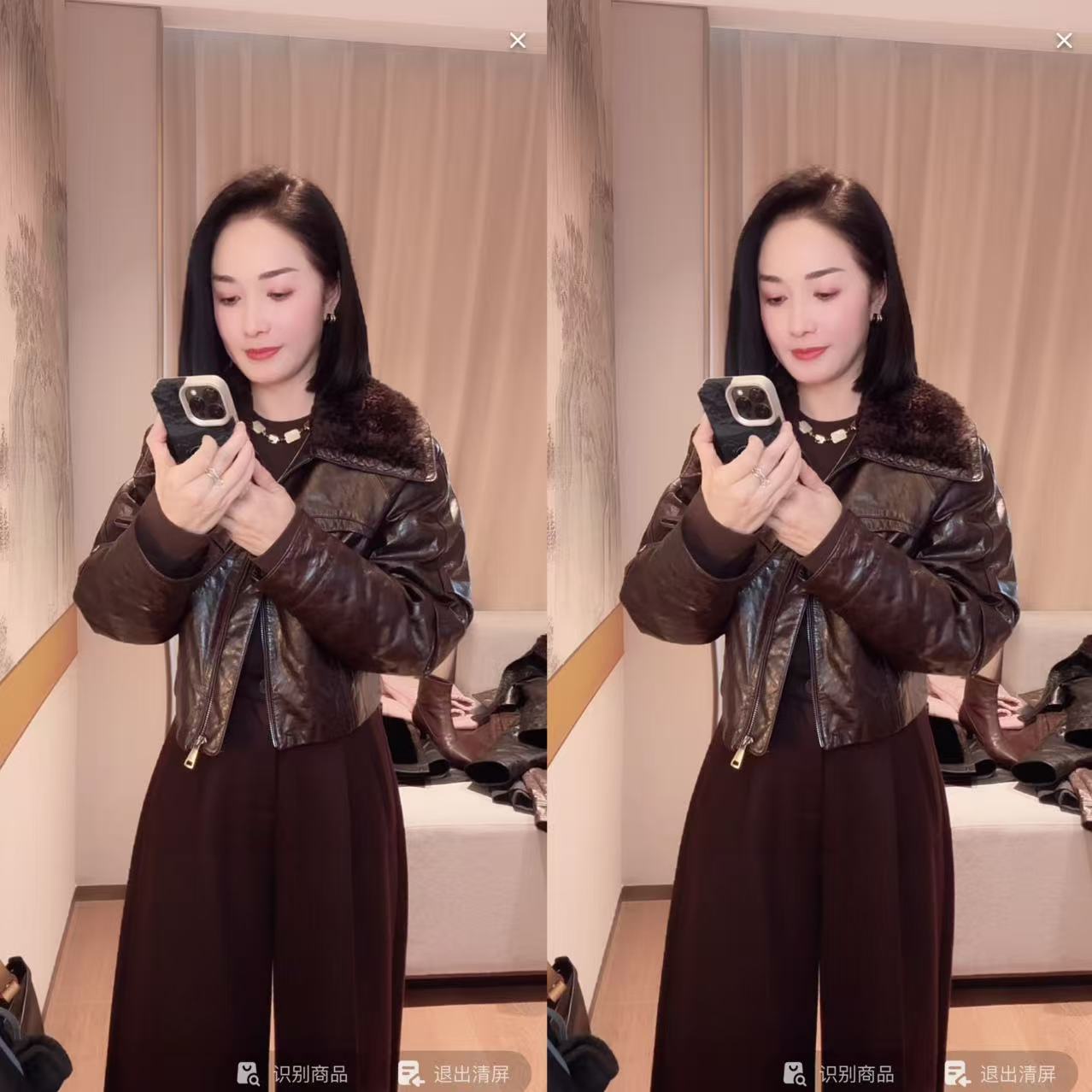 【少琴家】新款时尚百搭气质绵机车夹克绵羊皮衣女外套