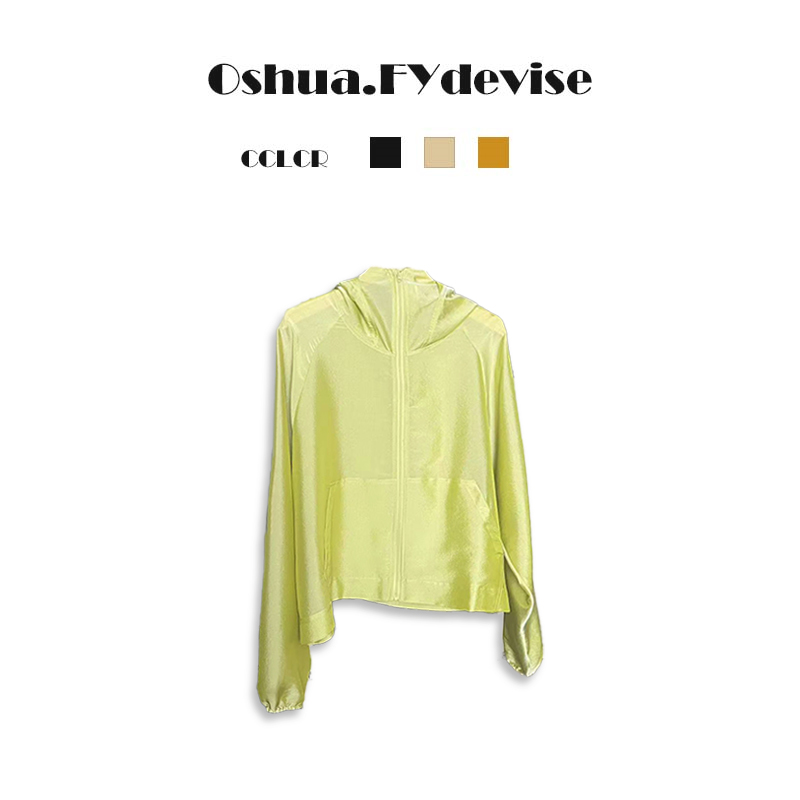Oshua/欧诗嬅重磅桑蚕丝醋酸时尚运动休闲外套