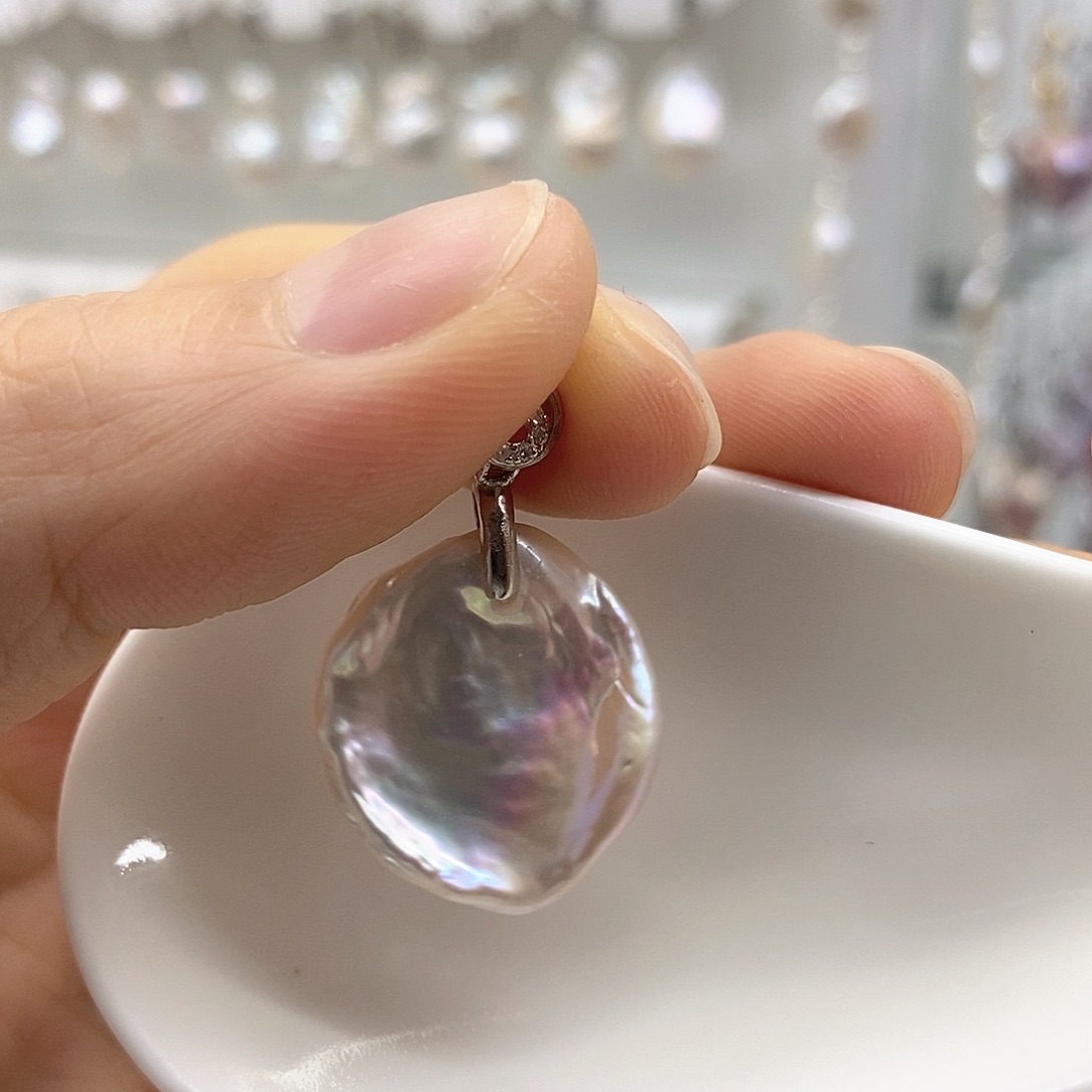 淡水珍珠银S925镶嵌颈饰