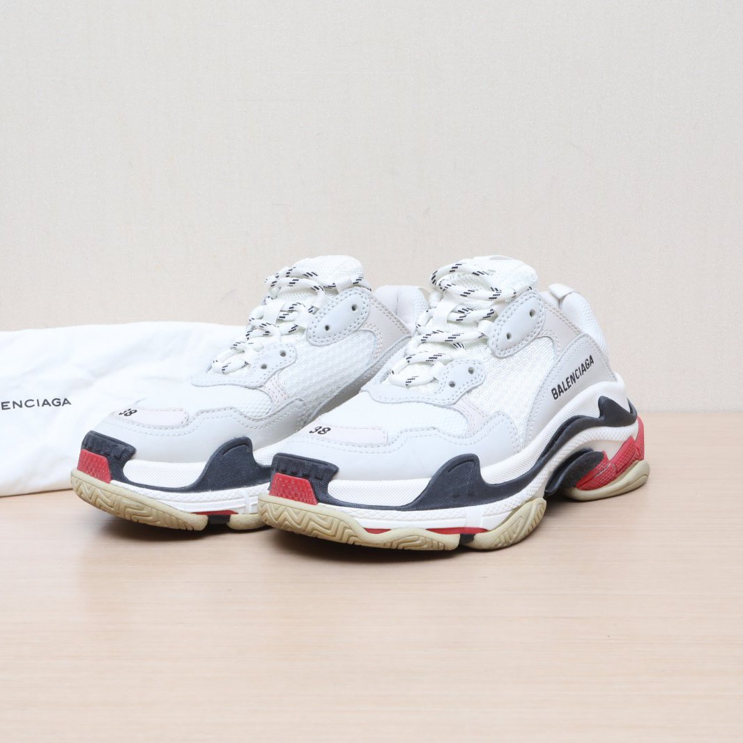 95新 Balenciaga/巴黎世家 小花Jerry活动灰色 网布 TRIPLE老爹鞋