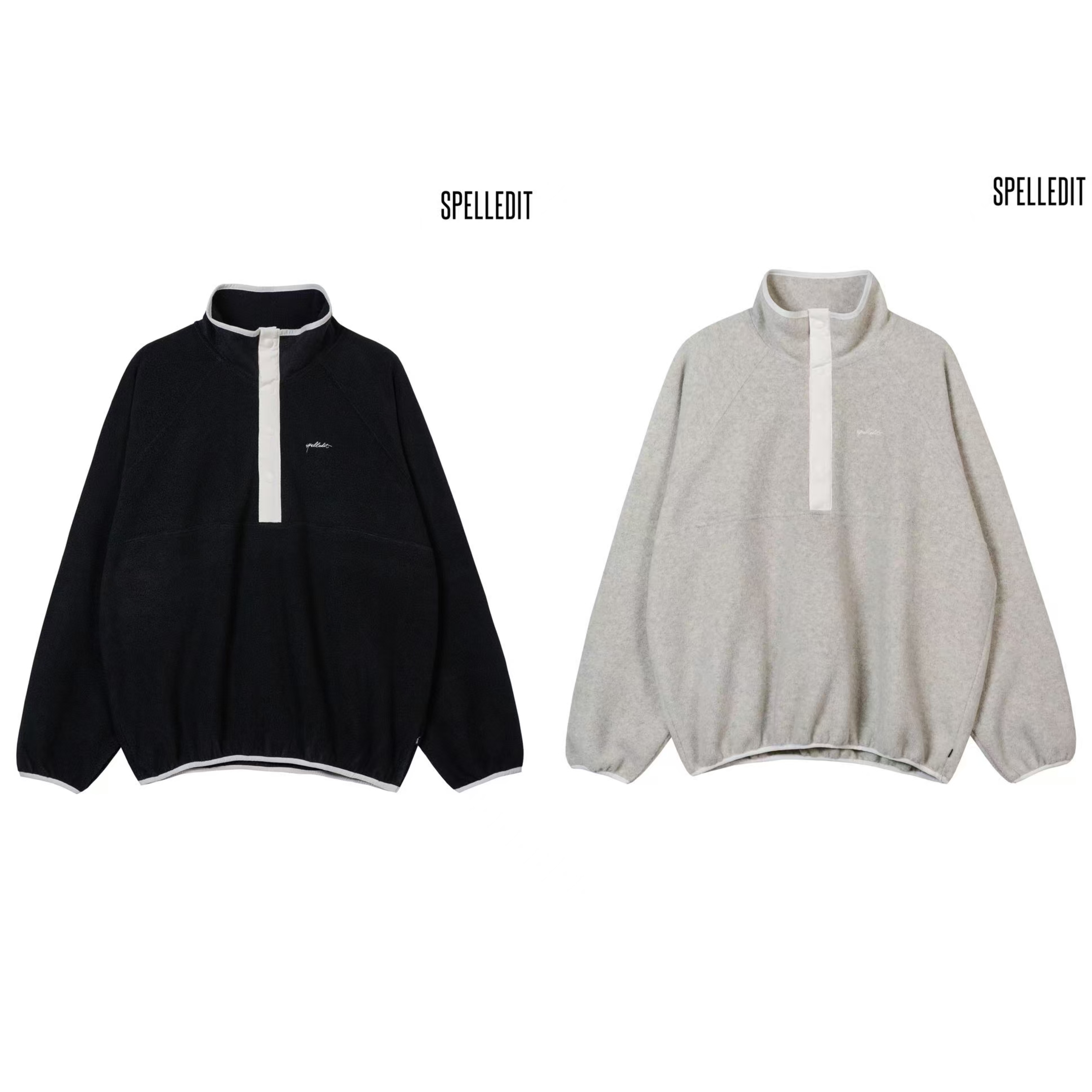 SPELLEDIT冬新 正品no退换 摇粒绒高领卫衣长袖简约宽松上衣女