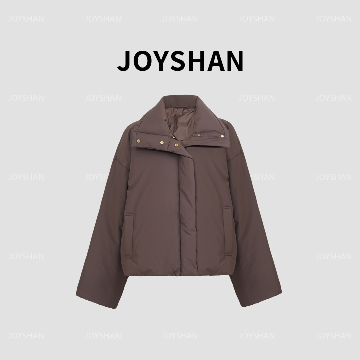 JOY SHAN-2025年新款深咖色鹅毛羽绒服女士时尚风