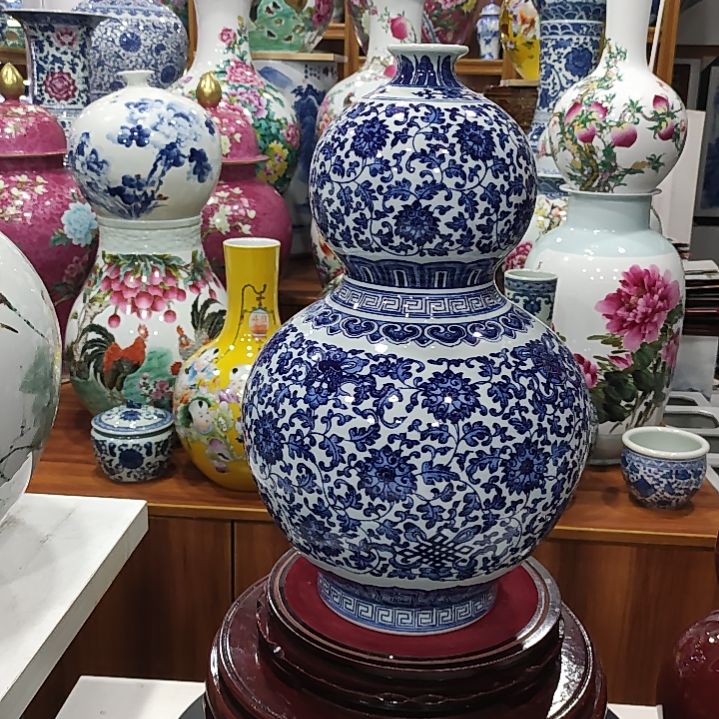 宋***.瓷片景德镇陶瓷青花葫芦瓶