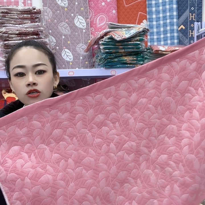 棉粉色小树叶纯棉
