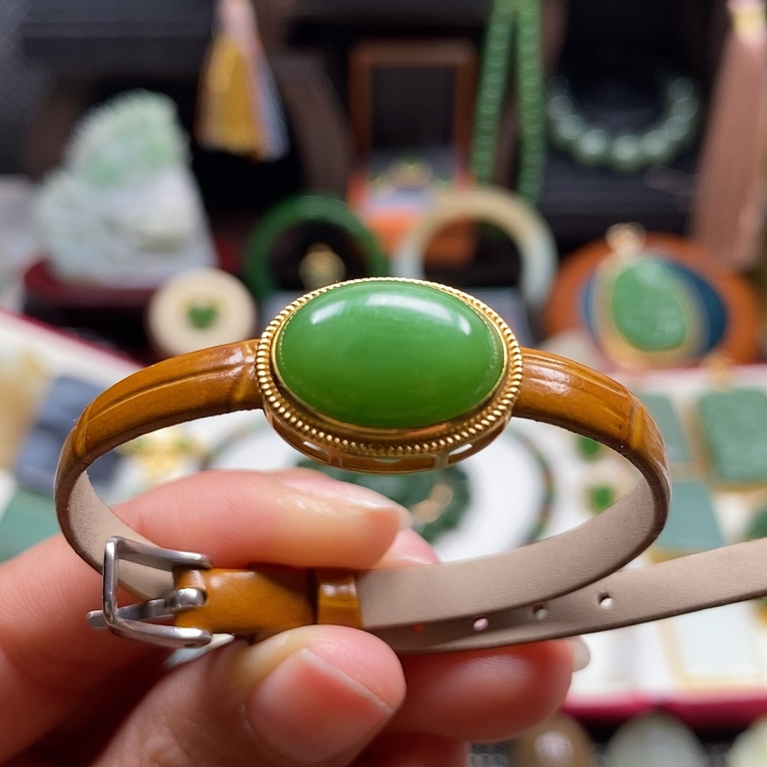 和田玉颈饰银S925镶嵌