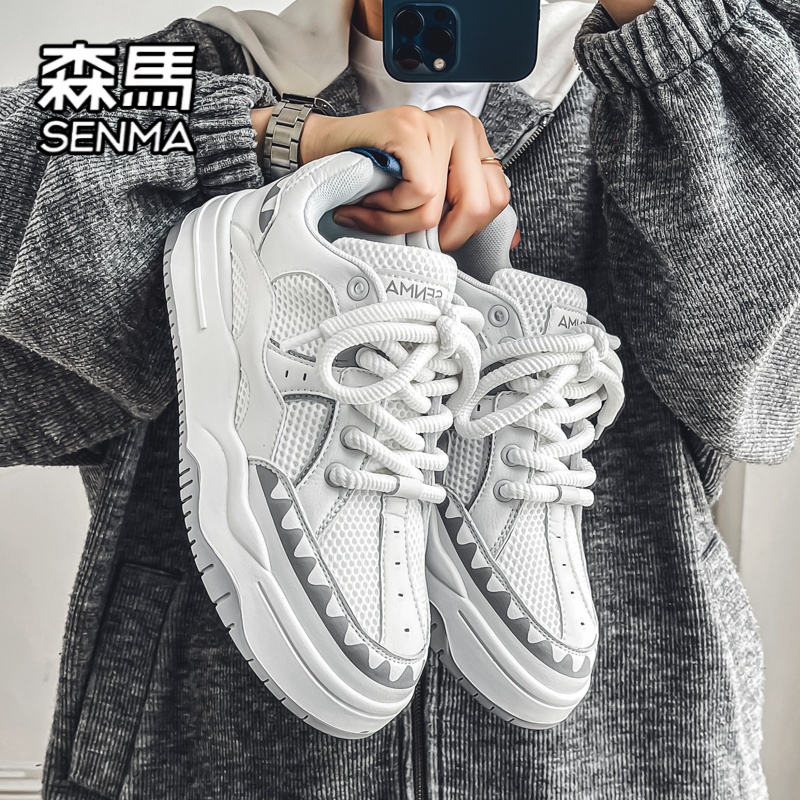 森马男鞋春季潮流学生网面潮鞋透气ins韩版厚底百搭低帮