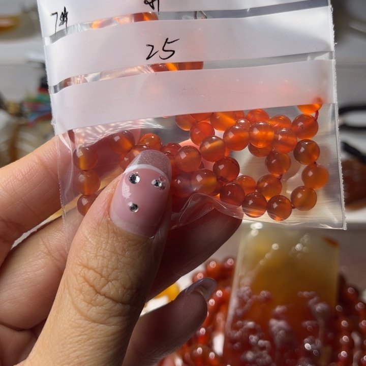 玛瑙/玉髓颈饰合金小*7