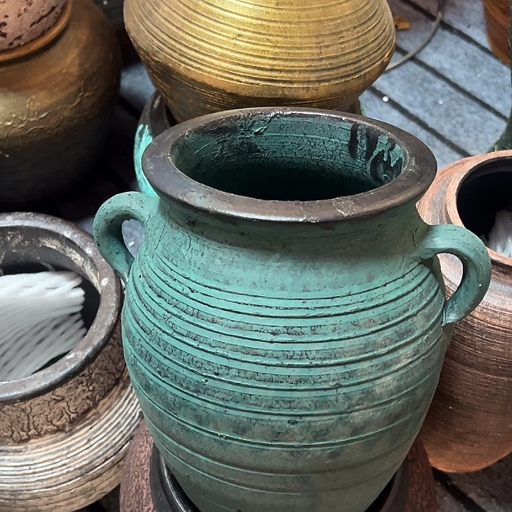 绿色双耳高21口14带孔