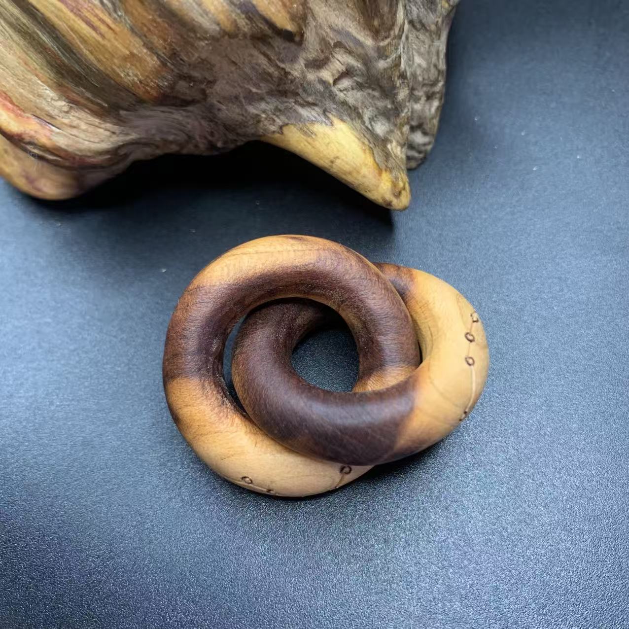 天然雷击老桃木挂件手工制作阴阳乾坤圈配饰车挂北斗七星
