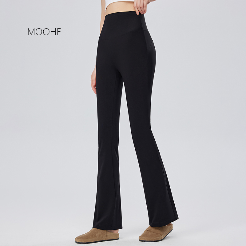 秋冬加绒外穿显瘦显高微喇裤小黑裤收腹贴身显腿长百搭喇叭裤子女