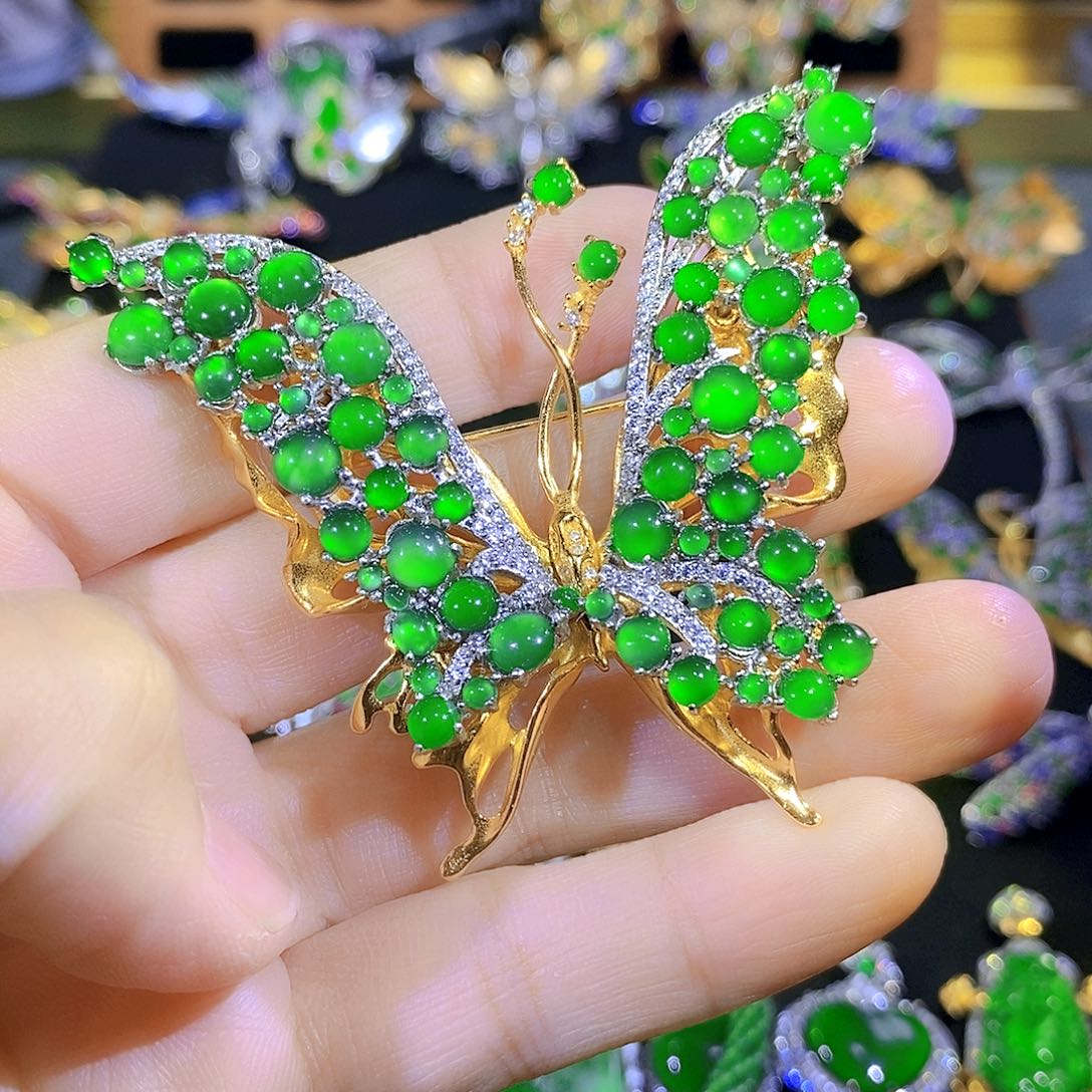 吊坠(不含链)银S925镶嵌翡翠