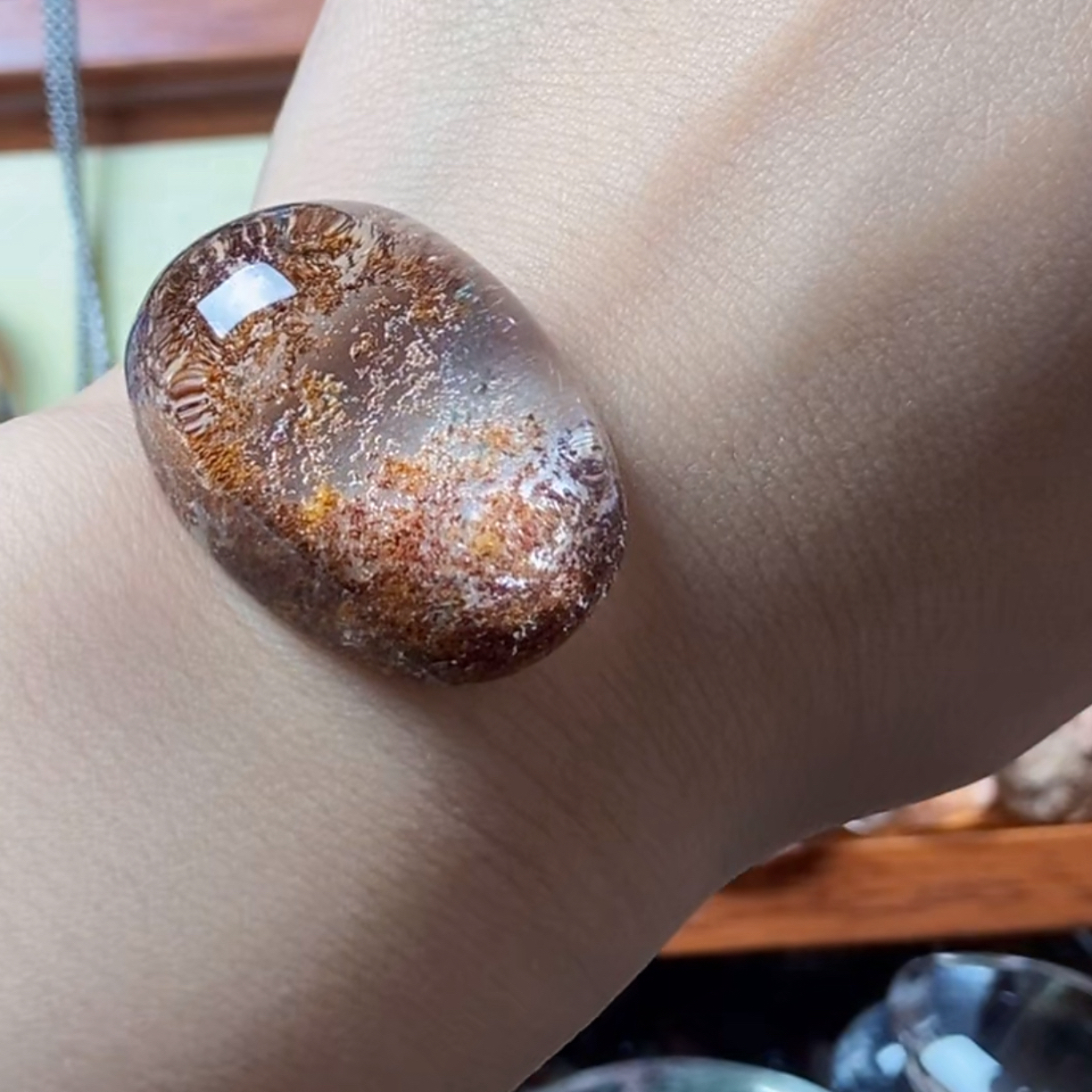 非金属皮质吊坠 蛋面黄幽