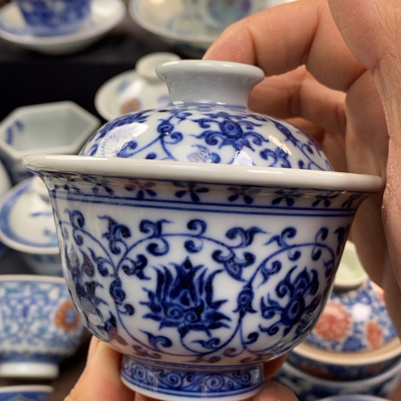 【闪购商品】景德镇青花瓷盖碗