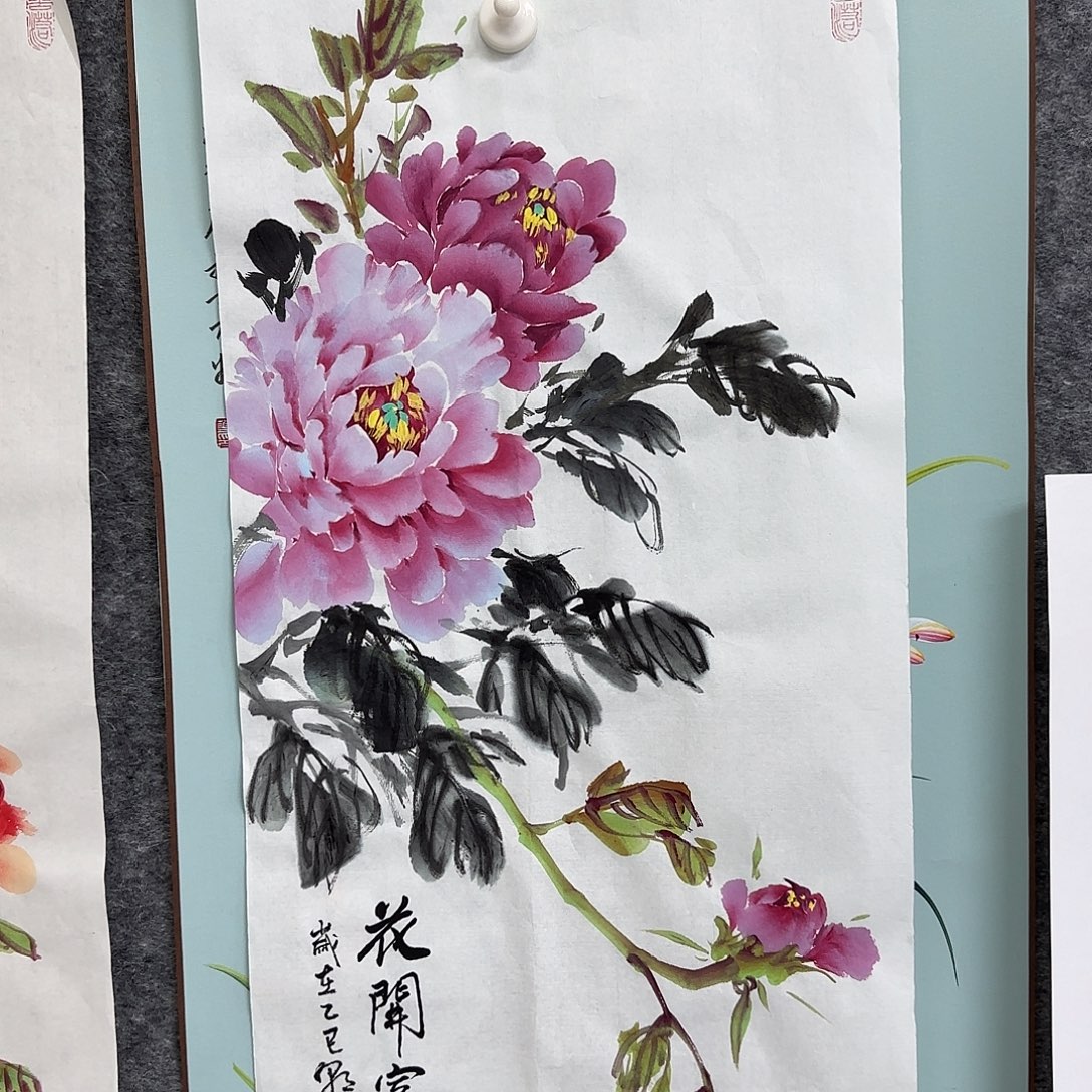 国画国画立体兰花作品