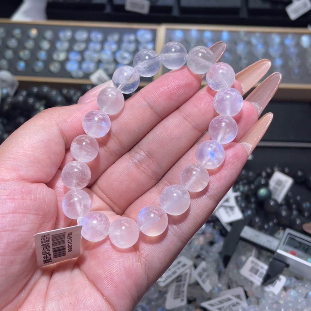 我****长石未镶嵌手链蓝月光手链11mm