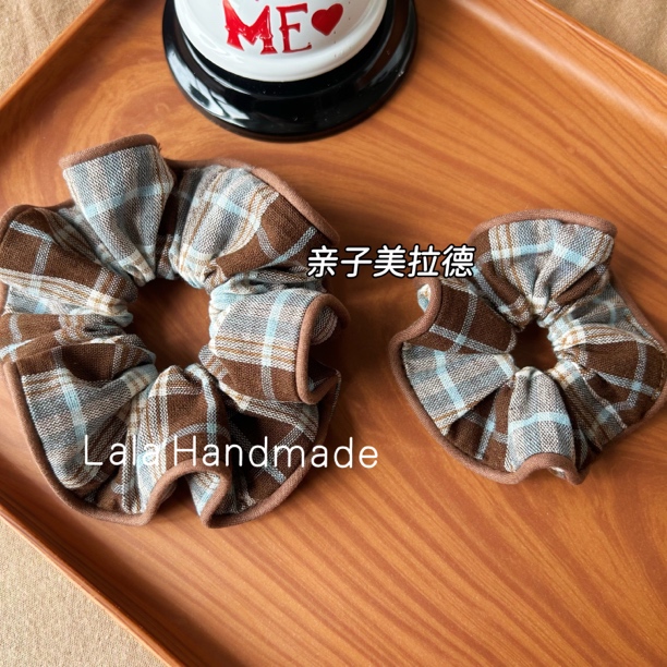 手作拇指发圈 美拉德色系 韩国正版格子布 全店满20包邮