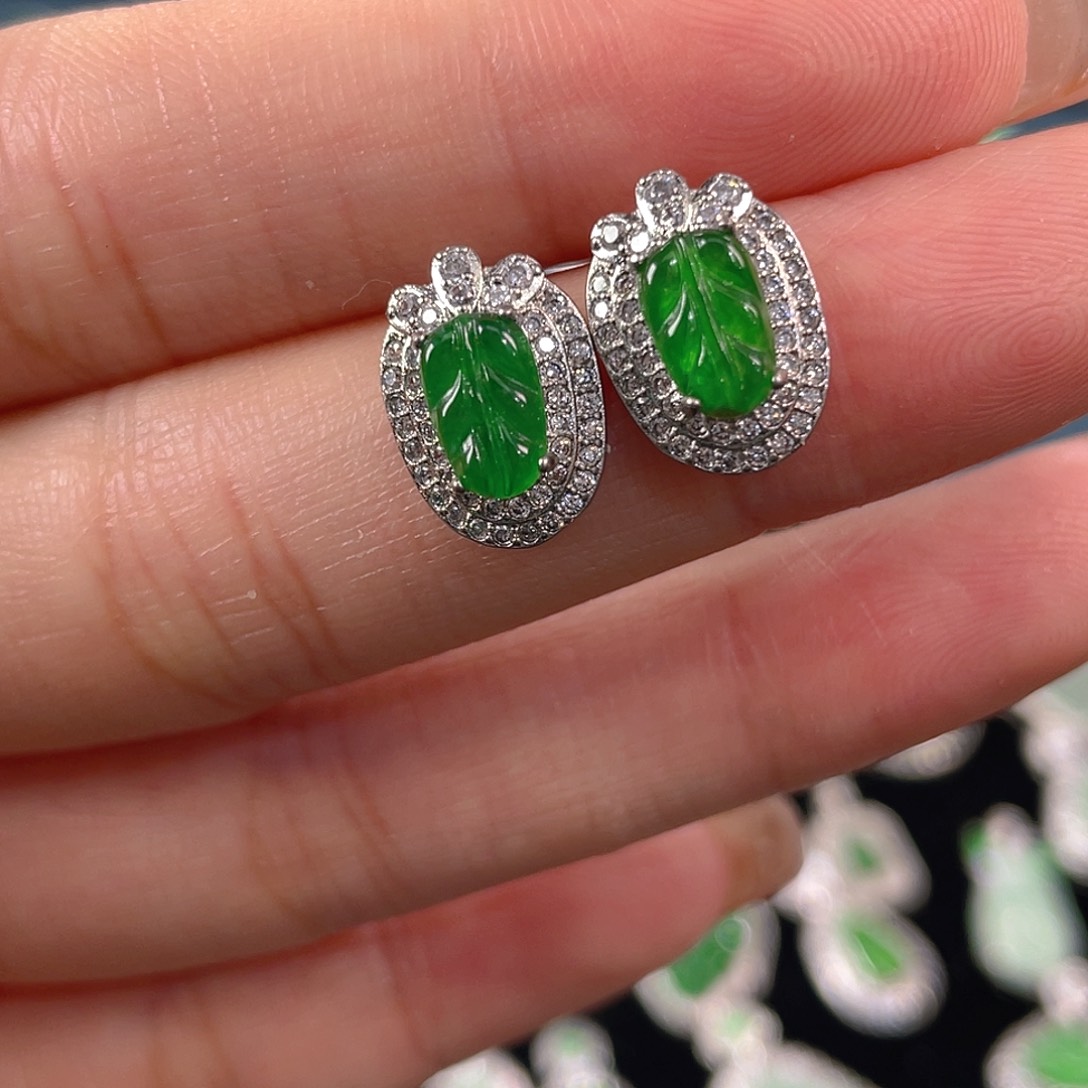 未镶嵌翡翠耳饰耳钉