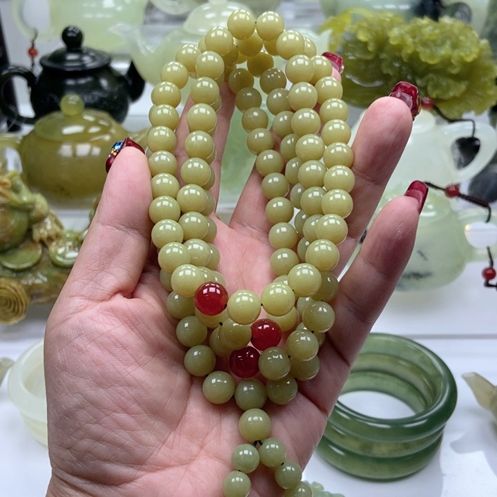 蛇纹石玉手链未镶嵌