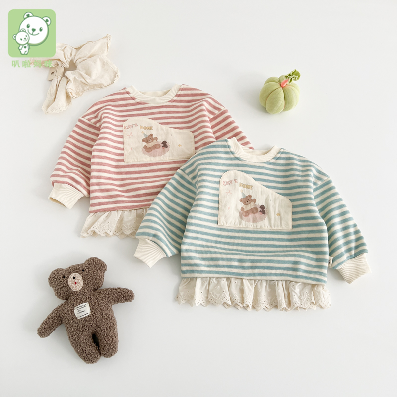 【现货】叭啦妈咪加绒卫衣裙2025秋冬新款女童可爱百搭卫衣BYM5039