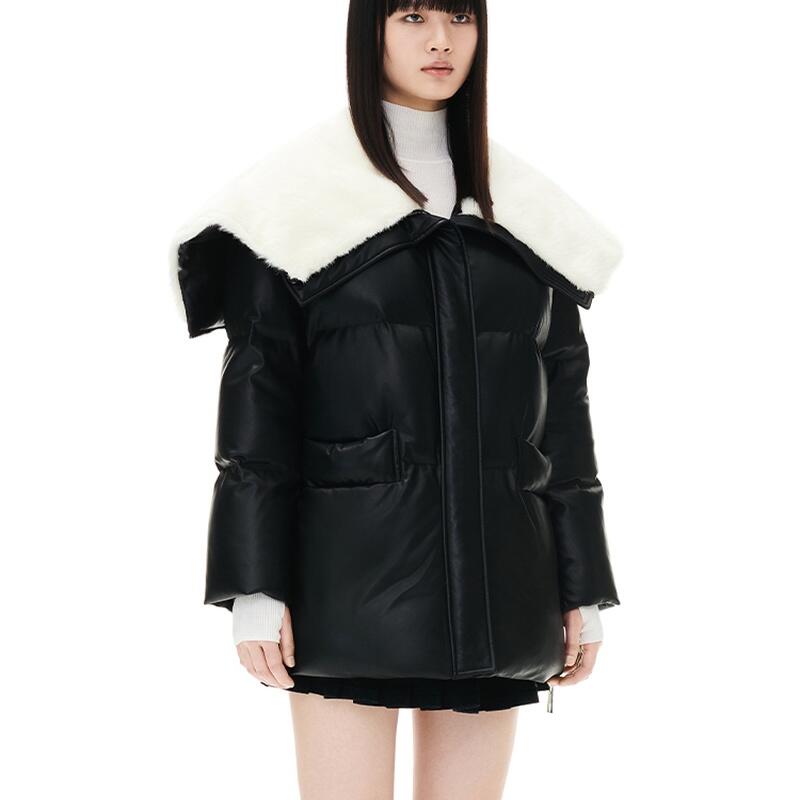 叶谦原创设计师秋冬女款百搭翻领棉被23FLC19018