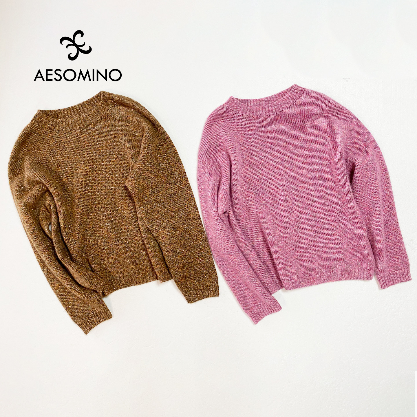 【无缝一体】花纱羊毛衫女AUZU厚保暖套头毛衣宽松慵懒风圆领针织