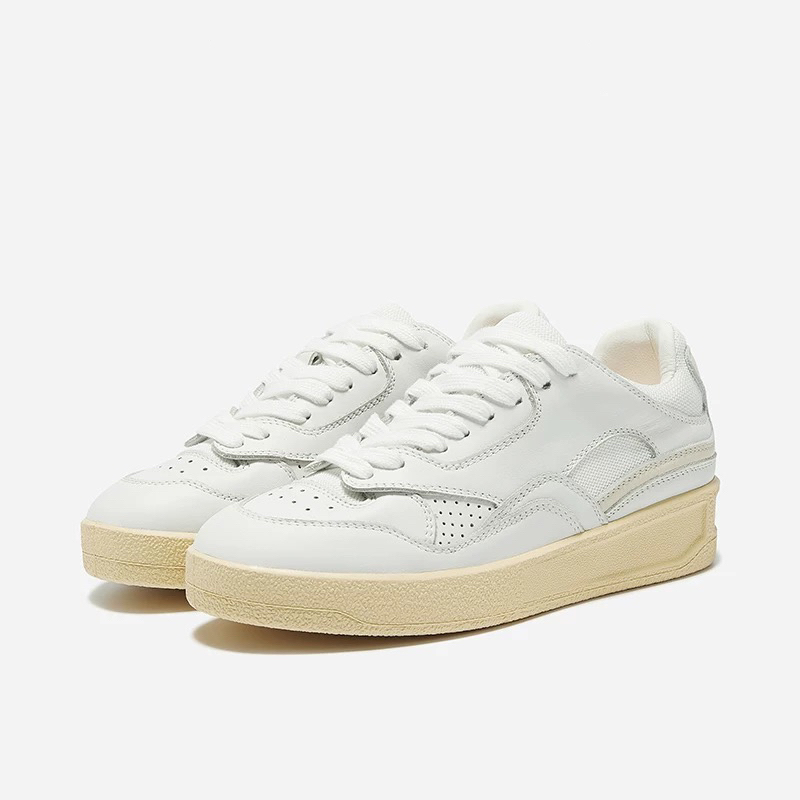 2025年新款小白鞋夏季真皮厚底增高板鞋百搭休闲鞋4公分厚底