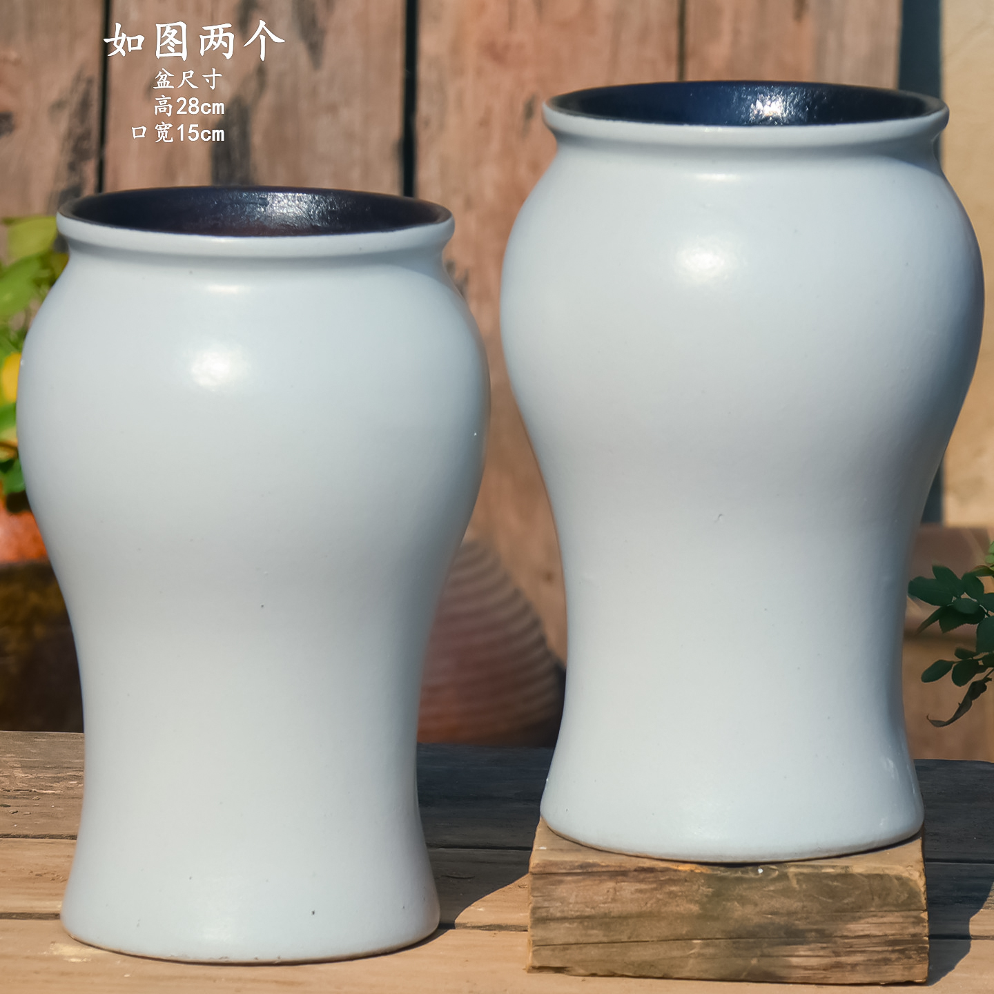 三角梅飘枝盆白色手工粗陶大口径鱼尾多肉花盆九尾狐飘枝冬青腊梅