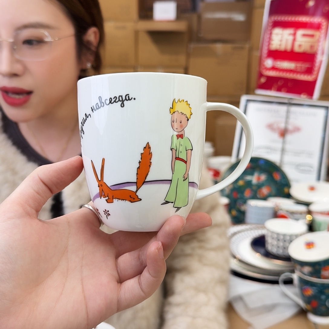 骨瓷马克杯370ml 2只装外贸骨瓷