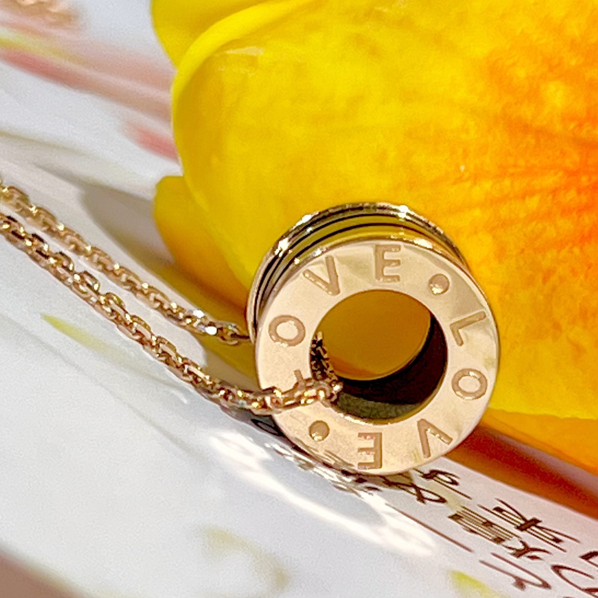 18K玫瑰金黑通套链【7克】