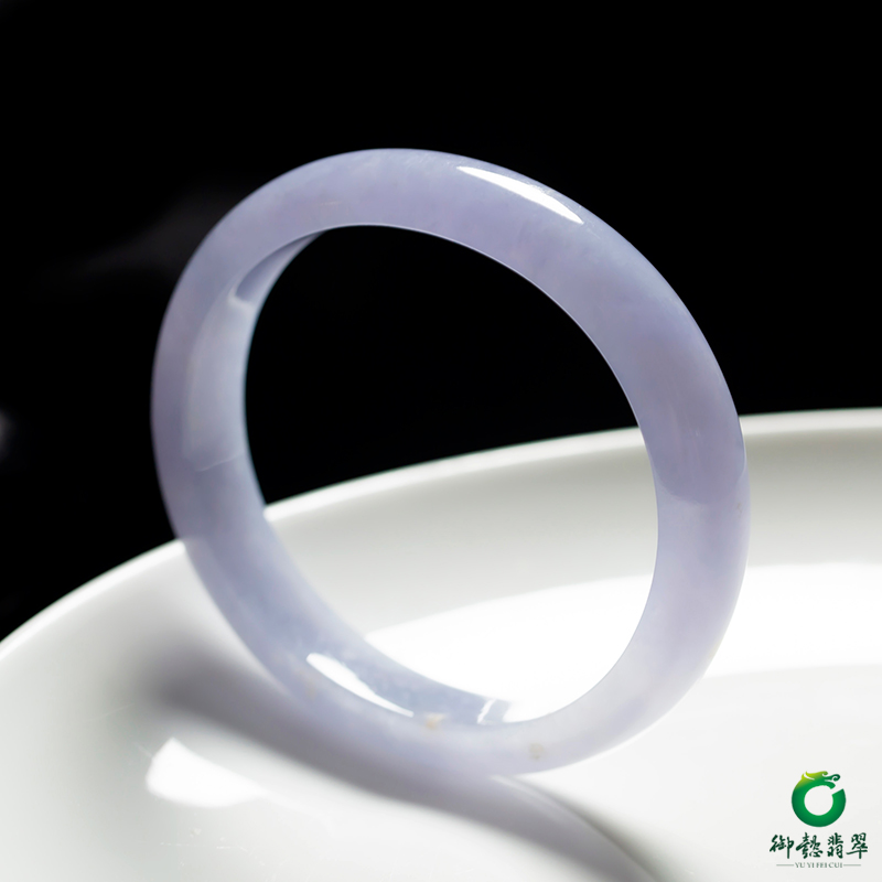 甸翡翠A货 紫罗兰手镯 42.2克配宝石鉴定证书