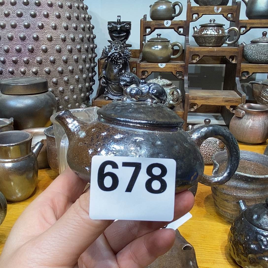 高温柴烧陶泥小壶