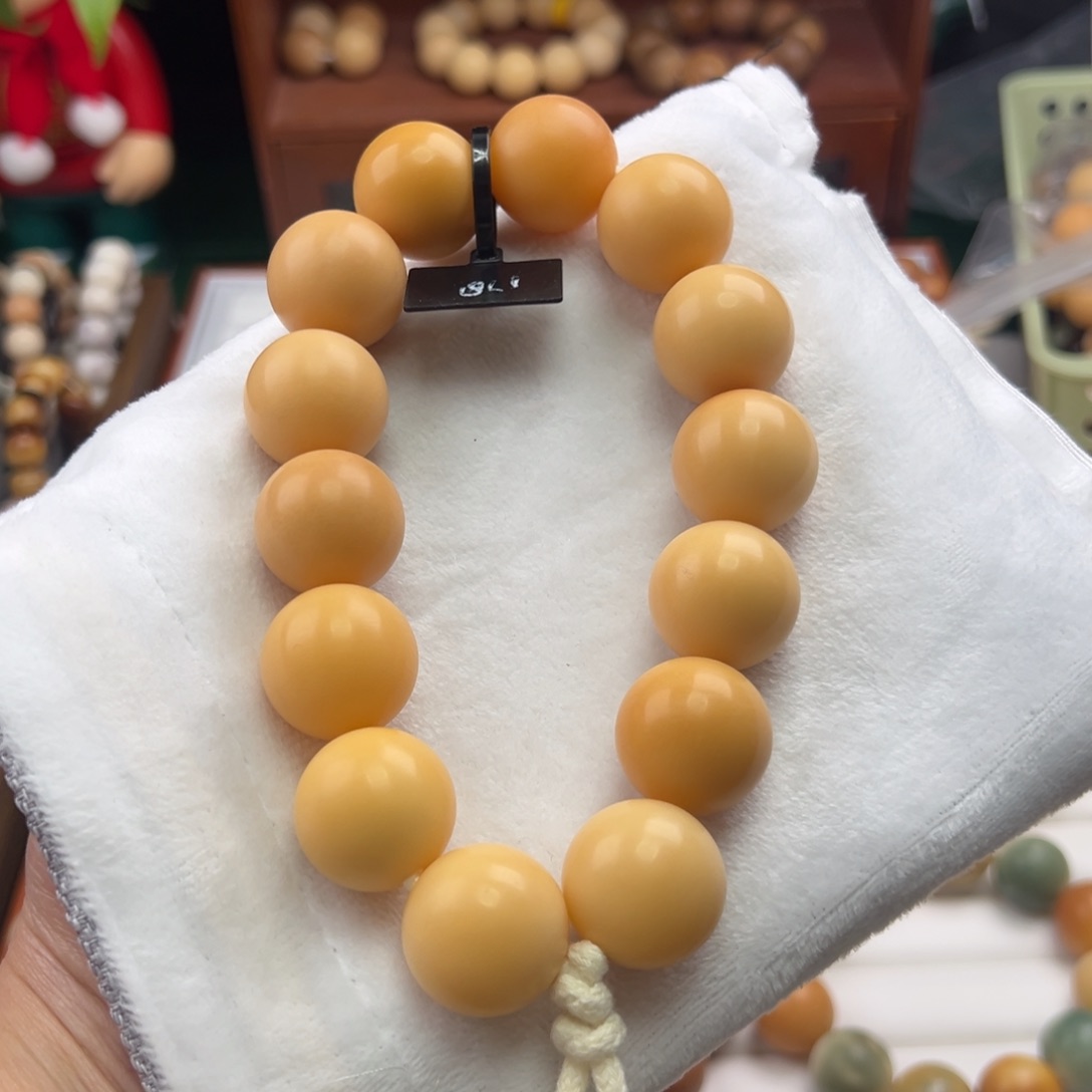 菩提根/象牙果手串卡22圆珠干磨手持微瑕