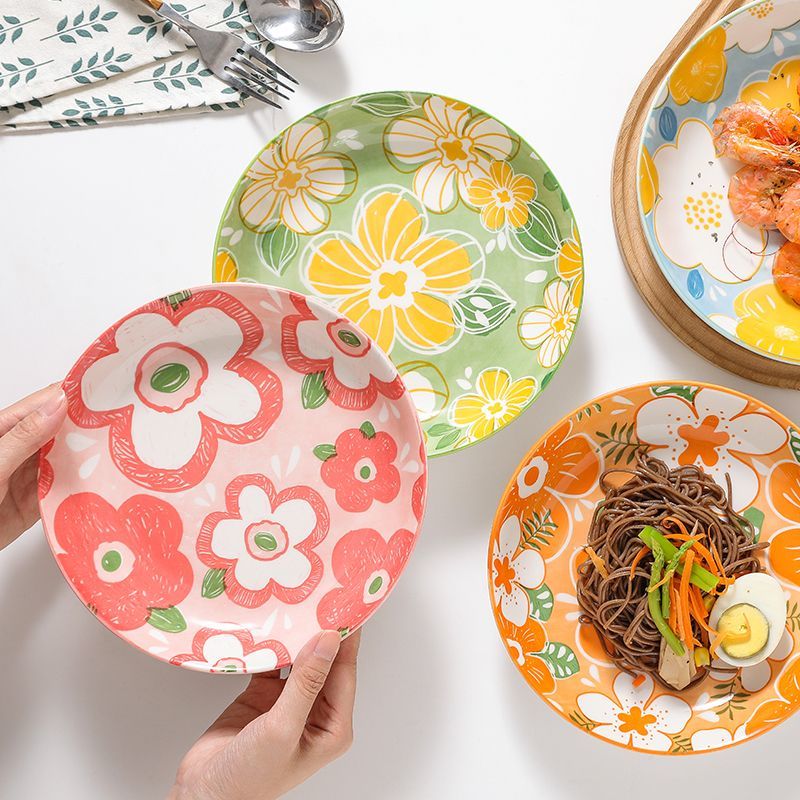 特别好看的菜盘子家用2023新款陶瓷清新菜盘餐盘8寸高级感深圆CJ