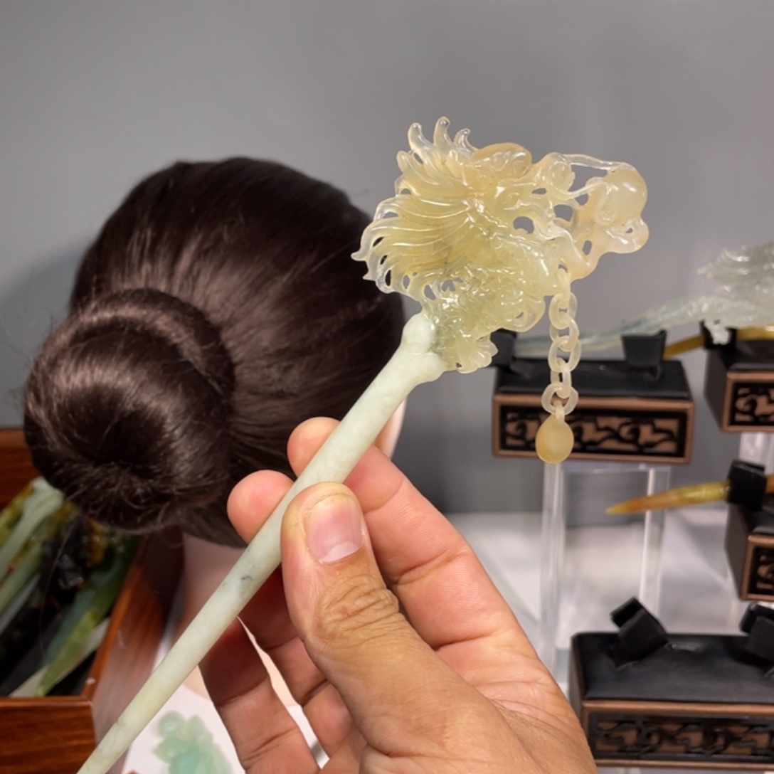 未镶嵌蛇纹石玉发饰