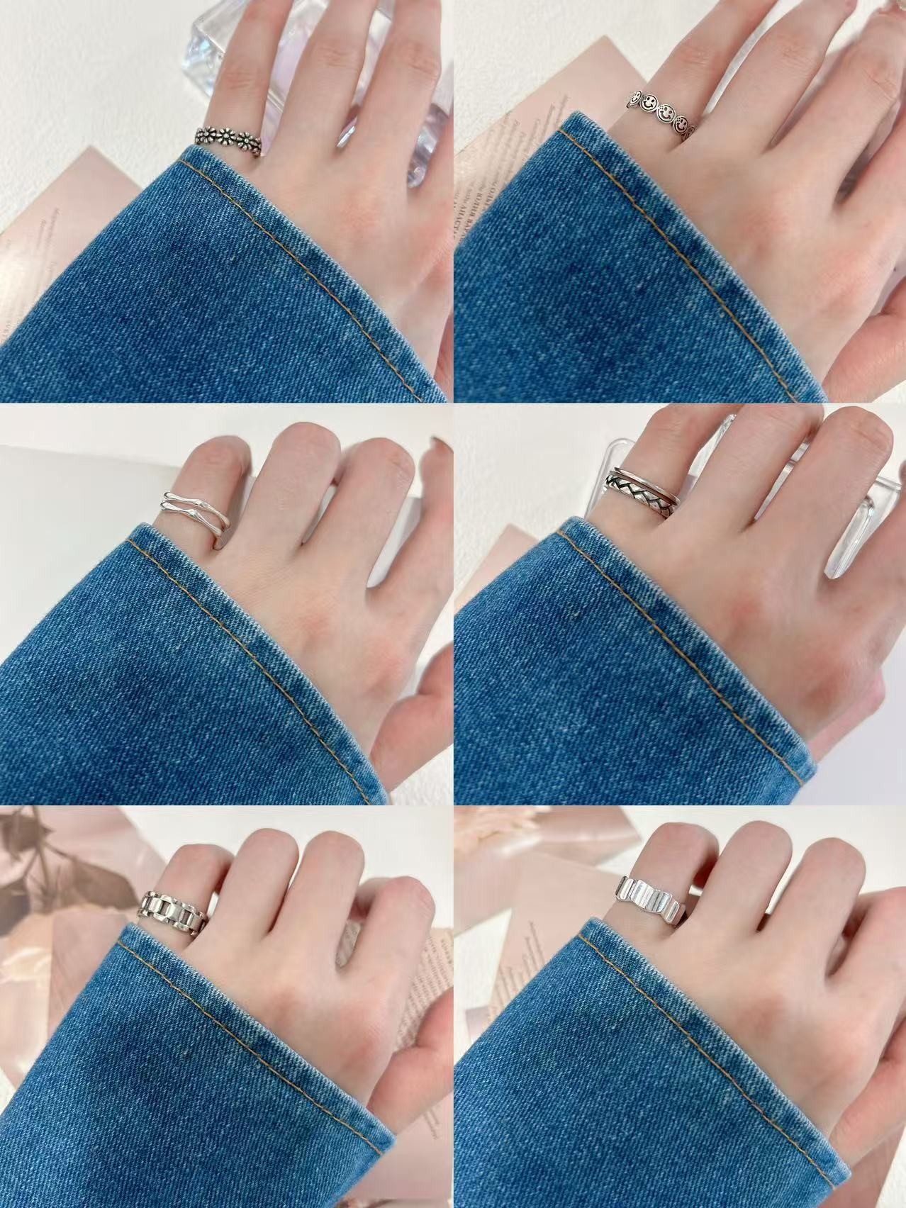 铜合金戒指 铜合金戒指 【编号77-87】小众百搭可调节尾戒系列