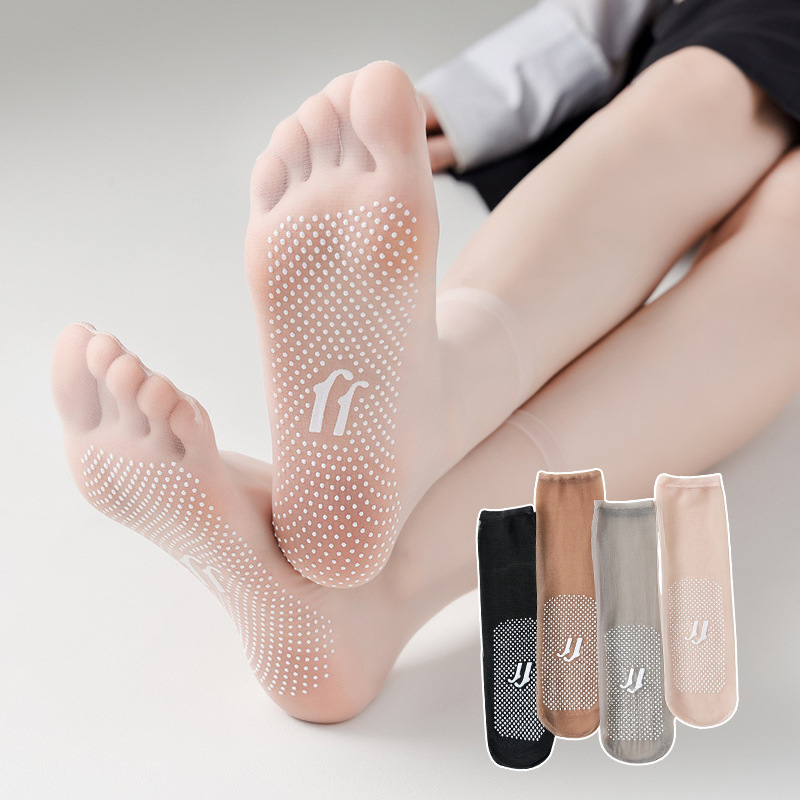 丝袜女夏季薄款无痕隐形袜点胶防滑耐磨防勾丝透明水晶袜子成人