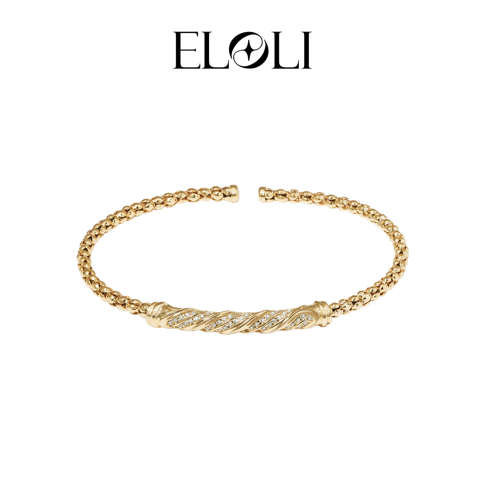 Eloli 【Gia学姐专属链接】Viriditas 鎏金花环​​925银手镯EL0805