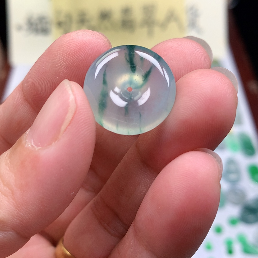 翡翠裸石缅甸天然A货翡翠冰种平安扣