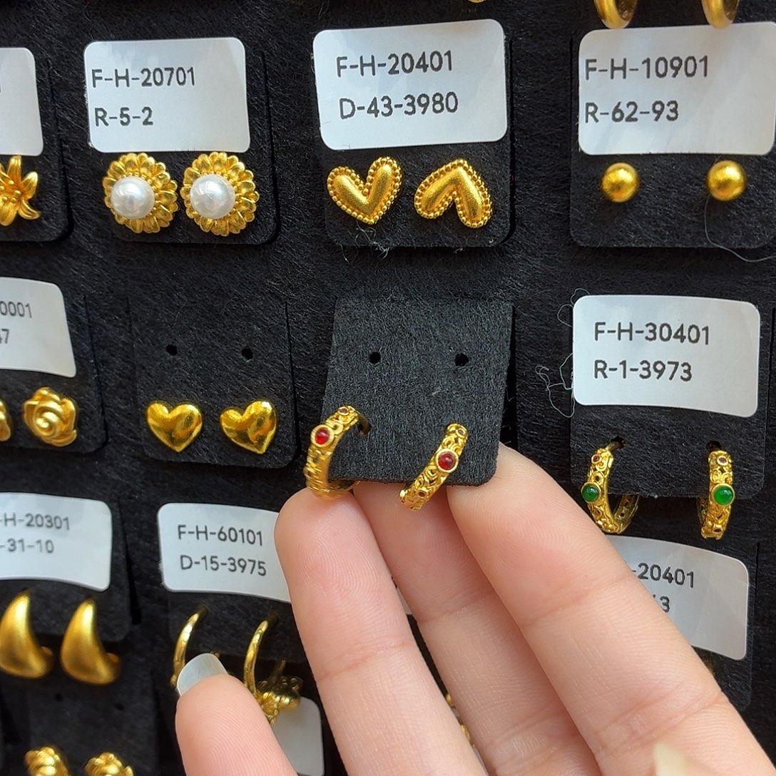 铜合金1-3974强保色发 2个壹笔壹耳钉