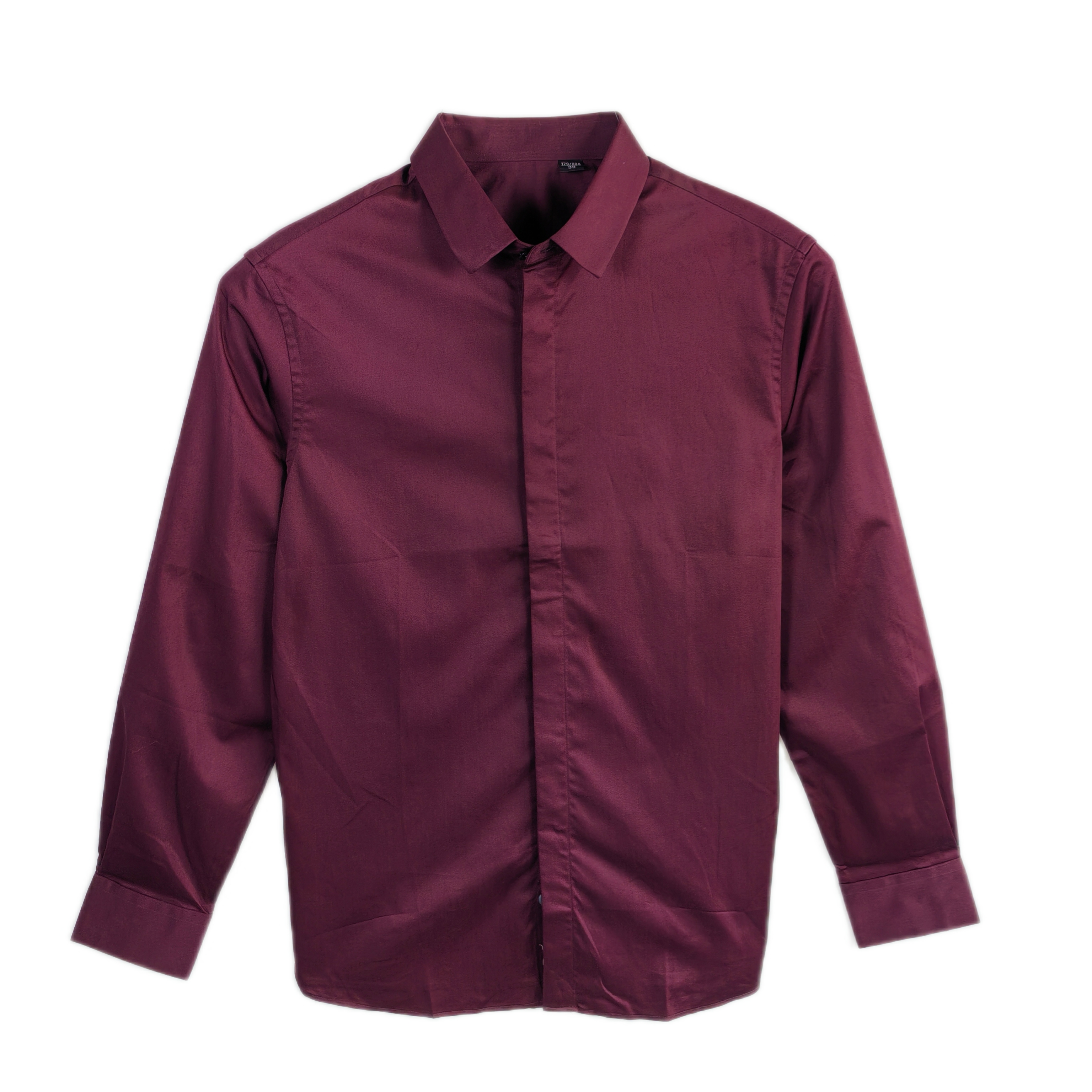 FY966男士春秋长袖衬衣商务时尚休闲百搭简约纯色翻领长袖衬衫