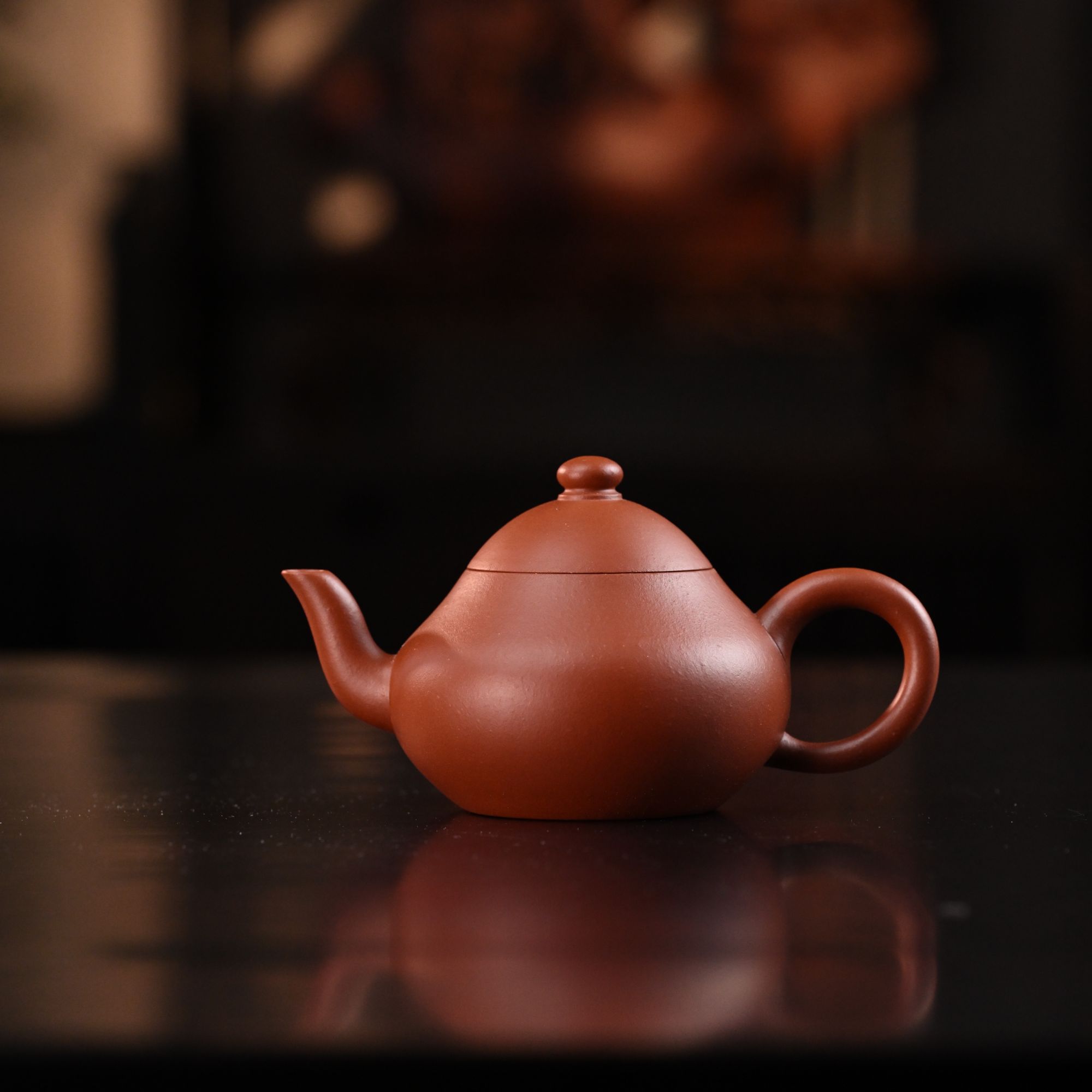 全手工<摹古梨形>160cc 生砂生料小煤窑朱泥 作者万雲潇 制紫砂壶