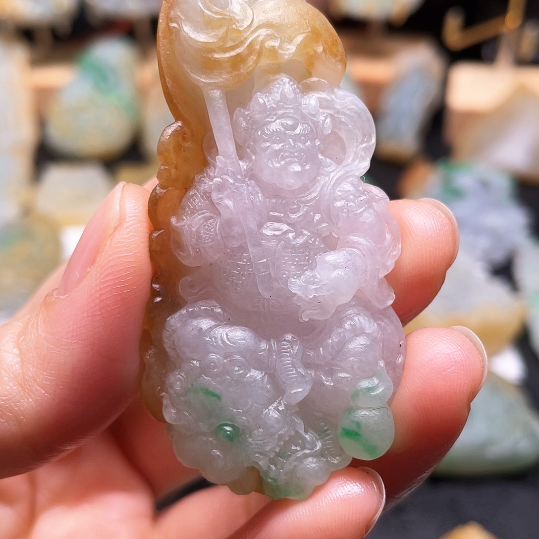 定制翡翠未镶嵌财宝天王