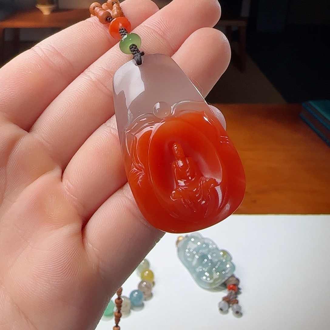 南红玛瑙未镶嵌挂件鑫