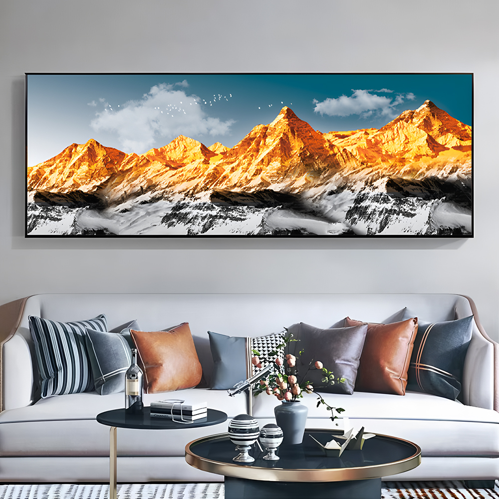 金山客厅装饰画背有靠山沙发壁画轻奢感沙发挂画大气办公室山水画