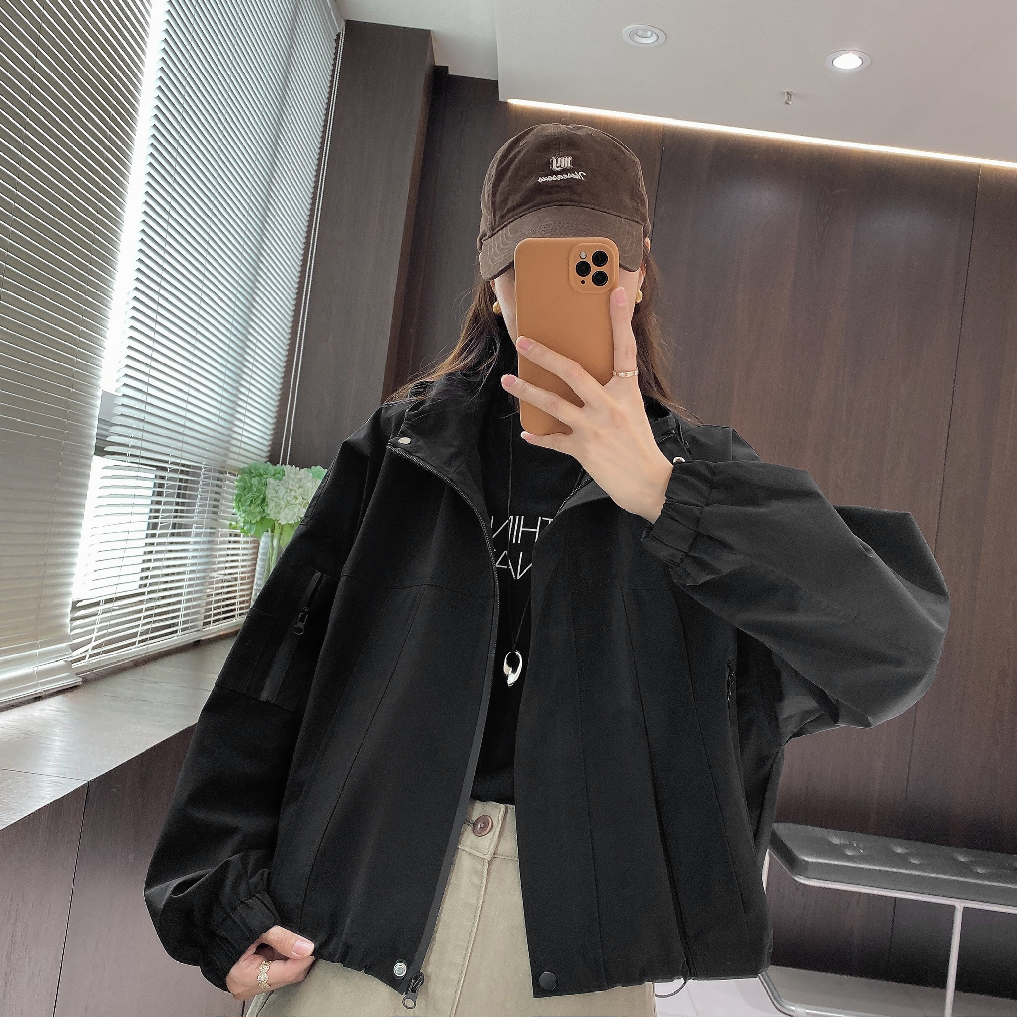 IMFLY金小金自制女装 外套DYW9791早秋新款韩版冲锋衣短外套