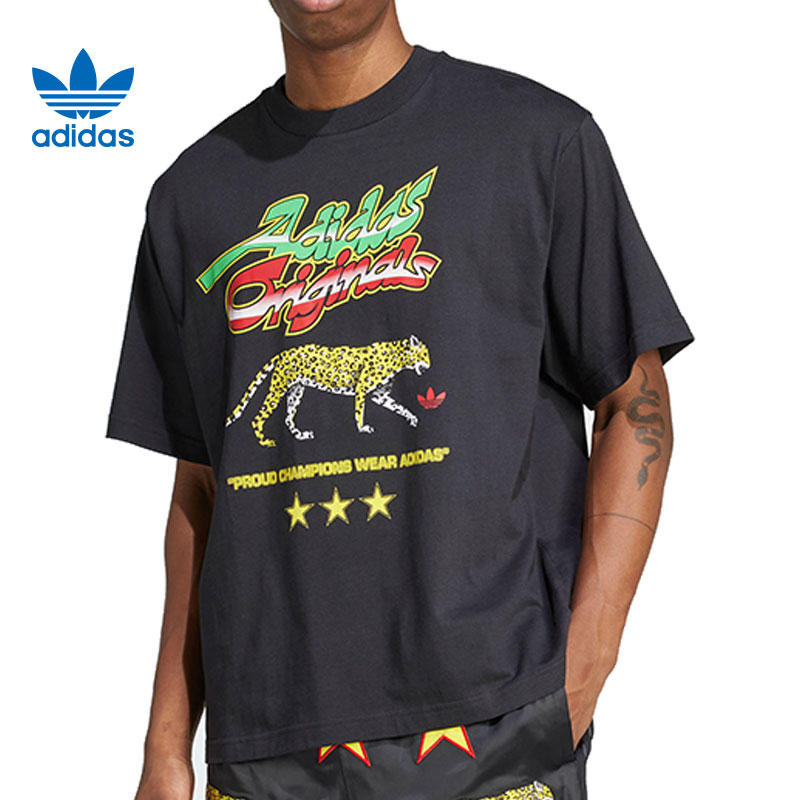 大adidas三叶草阿迪达斯男子运动休闲短袖T恤KA4553