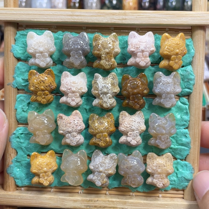 硅化玉未镶嵌颈饰小狸猫20米1个